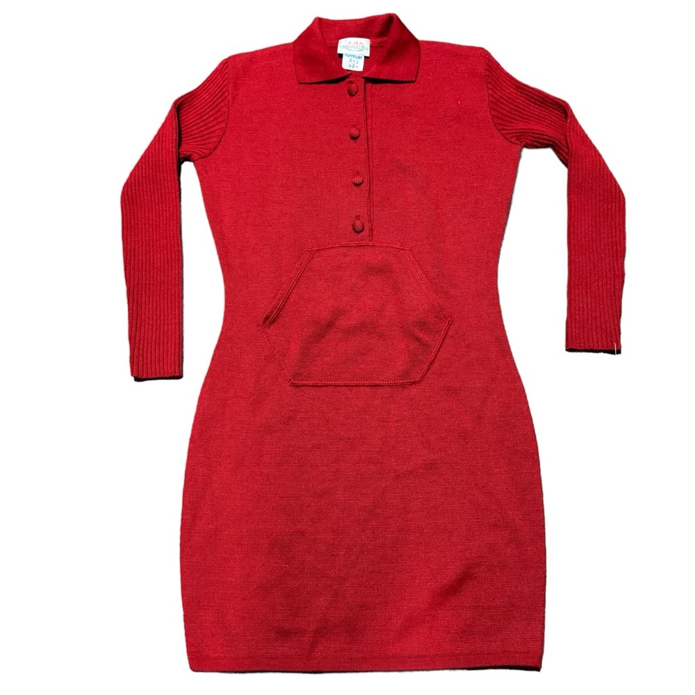 MONNALISA***Red Knit Girls Dress**Size 8 $289 - Picture 2 of 5